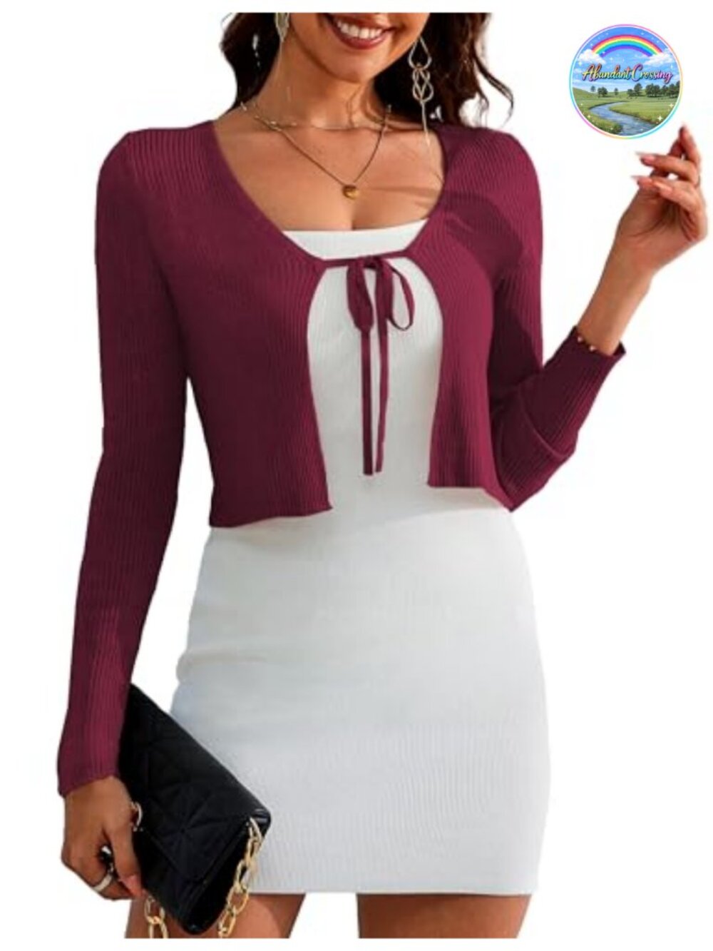 Women's Knitted Shrug Cardigan Long Sleeve Cropped Sweater
